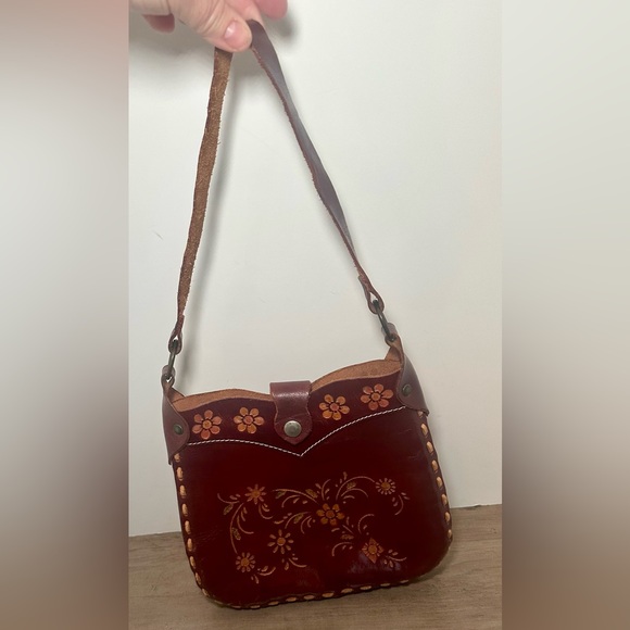 Vintage Wabag Hippie Boho Leather Handmade Handbag Purse Shoulder Bag. - Picture 6 of 10